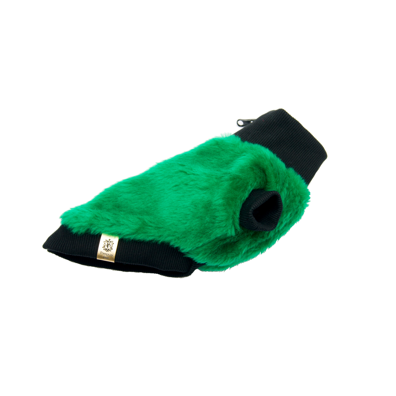 SAMPLE SALE - Dwustronna kurtka dla psa, zielone futerko |